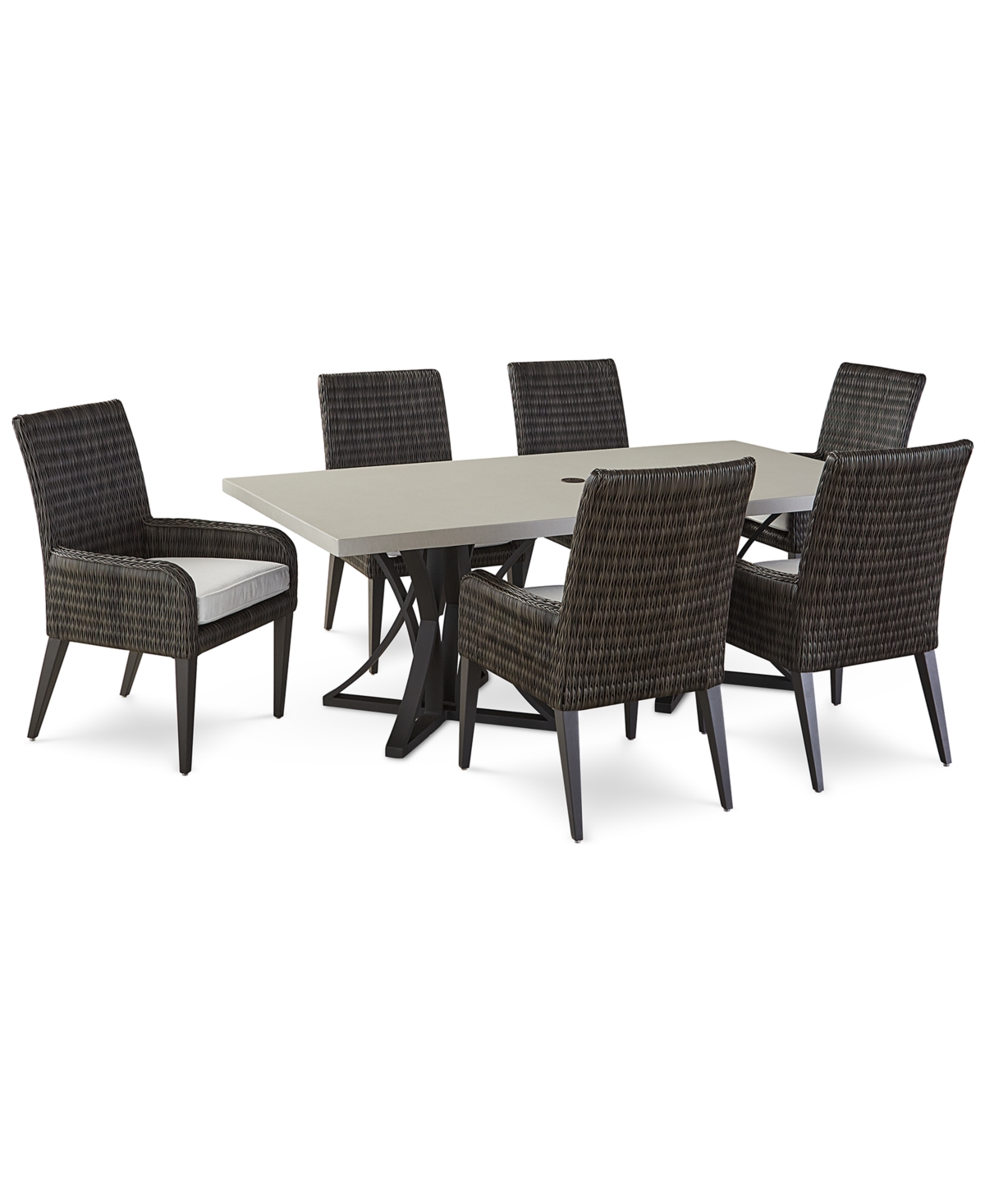 Tommy Bahama Cypress Point 7-pc. Outdoor Dining Set (rectangle Table + 6 Dining Chairs) In Parchment