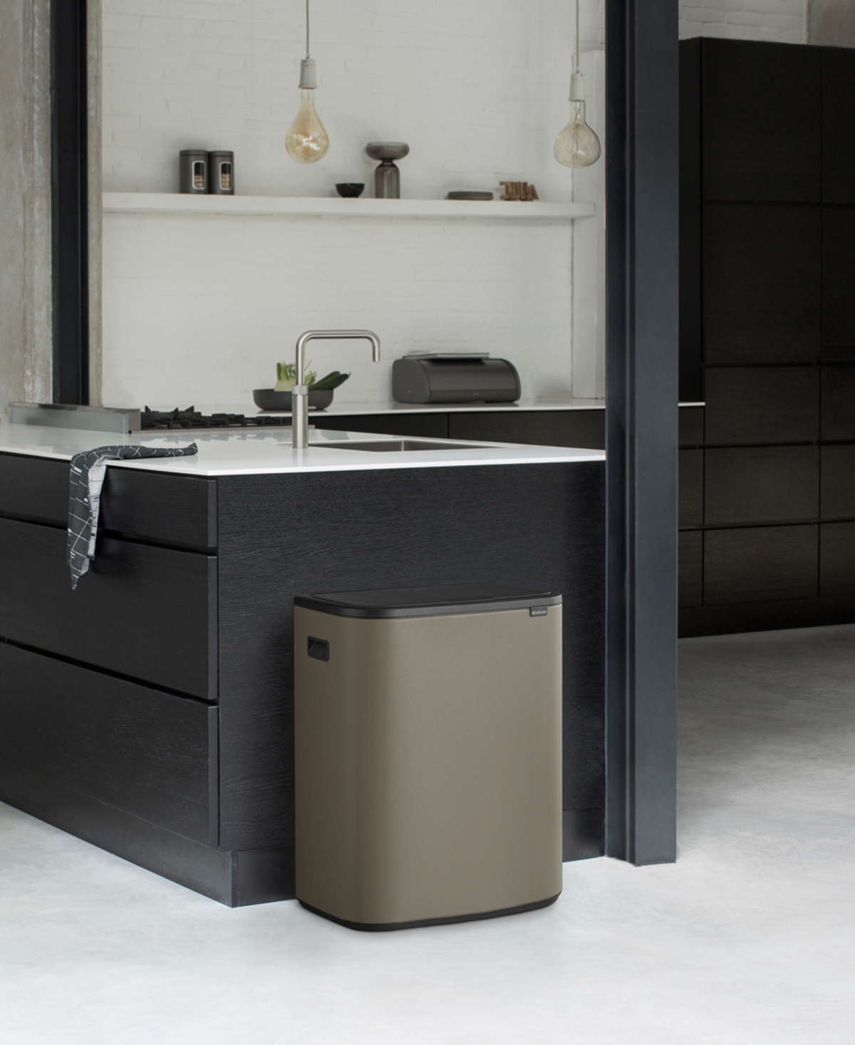 Bo Touch Top Dual Compartment Trash Can, 2 x Gallon, 2 x 30 Liter