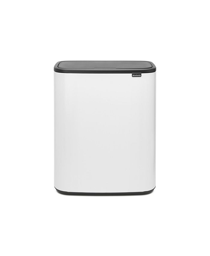 Brabantia 16 Gallon Large Kitchen Touch Top Trash Can (Matt Black)  Removable Lid, Soft-Touch Open Garbage Can