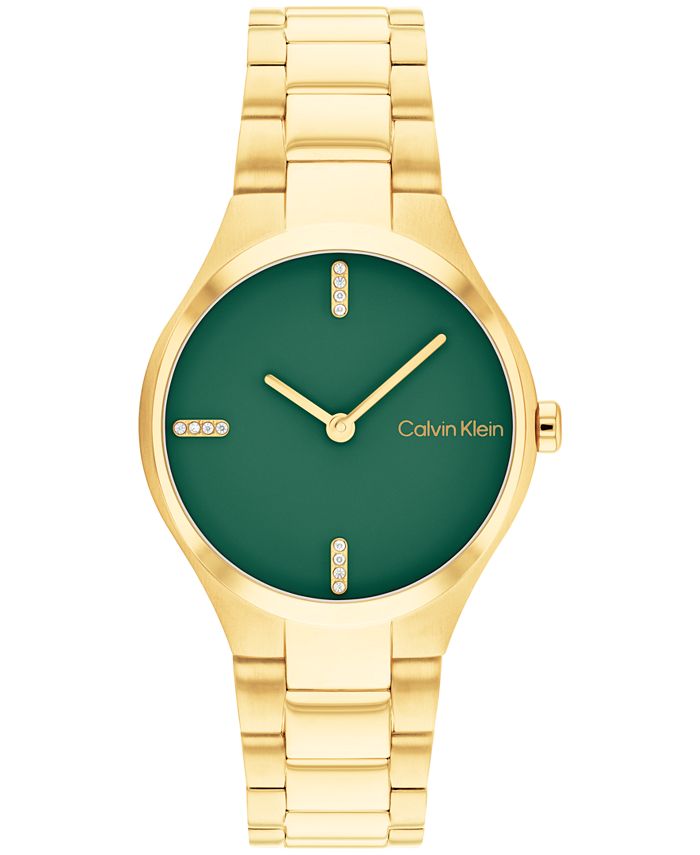 Calvin Klein Women's 2H Quartz Gold-Tone Stainless Steel Bracelet Watch ...