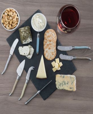 Laguiole Mother of Pearl Cheese Knife and Spreader Set, 7 Piece.