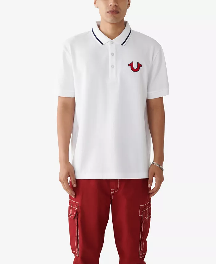 Men's Regular Fit Short Sleeve Buddha Logo Polo Shirt - thumbnail 2