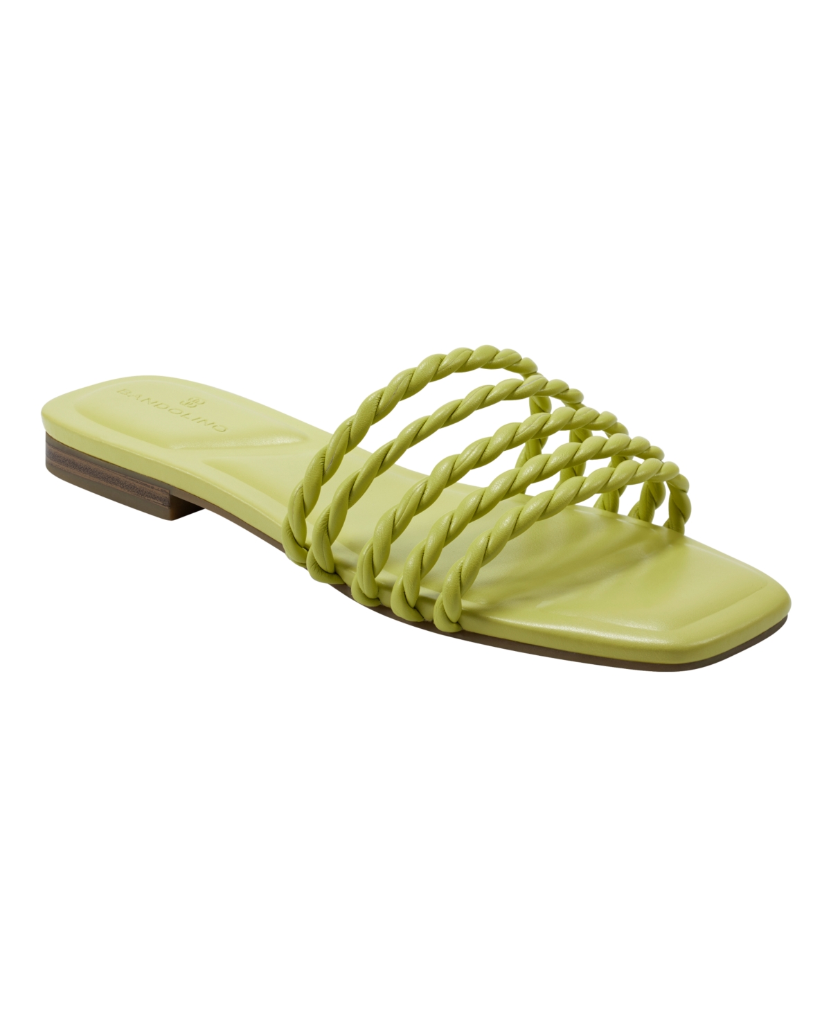 Women's Soyou Open Toe Flat Slip On Sandals - Yellow Lime