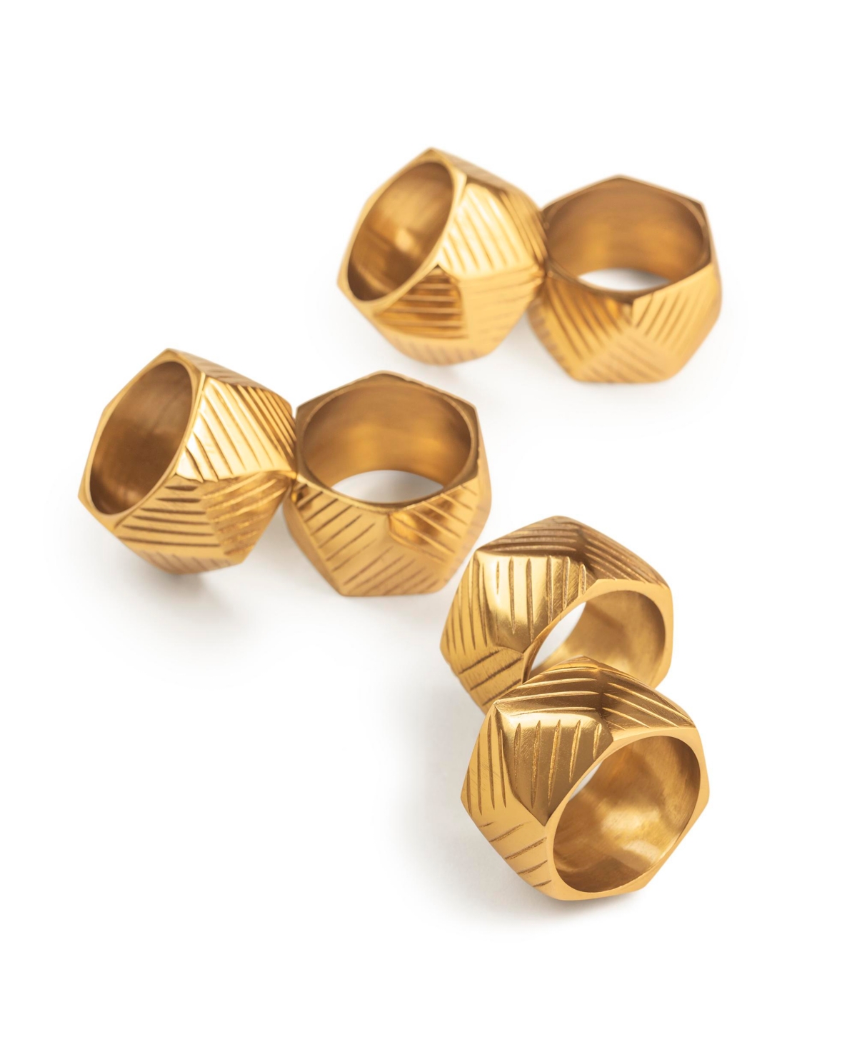 Jamila Napkin Rings, Set of 6 - Gold