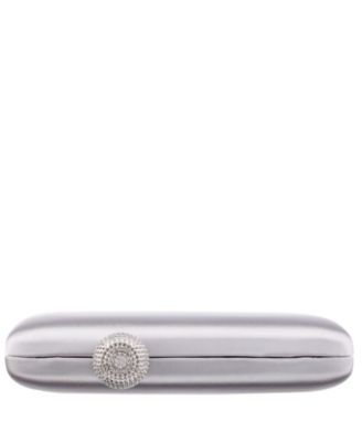 Satin Minaudiere Crystal Clasp Clutch