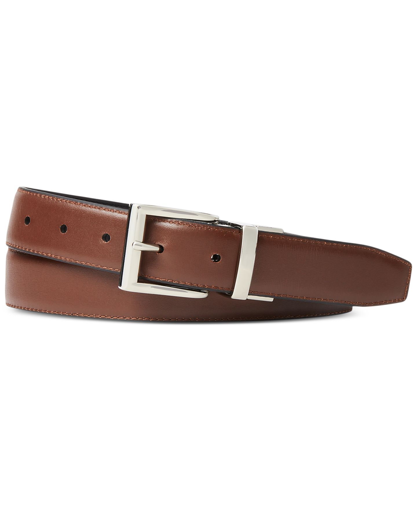 Мужской ремень Polo Ralph Lauren Reversible Leather Dress Belt, цвет: Чёрный / Коричневый — фото 2