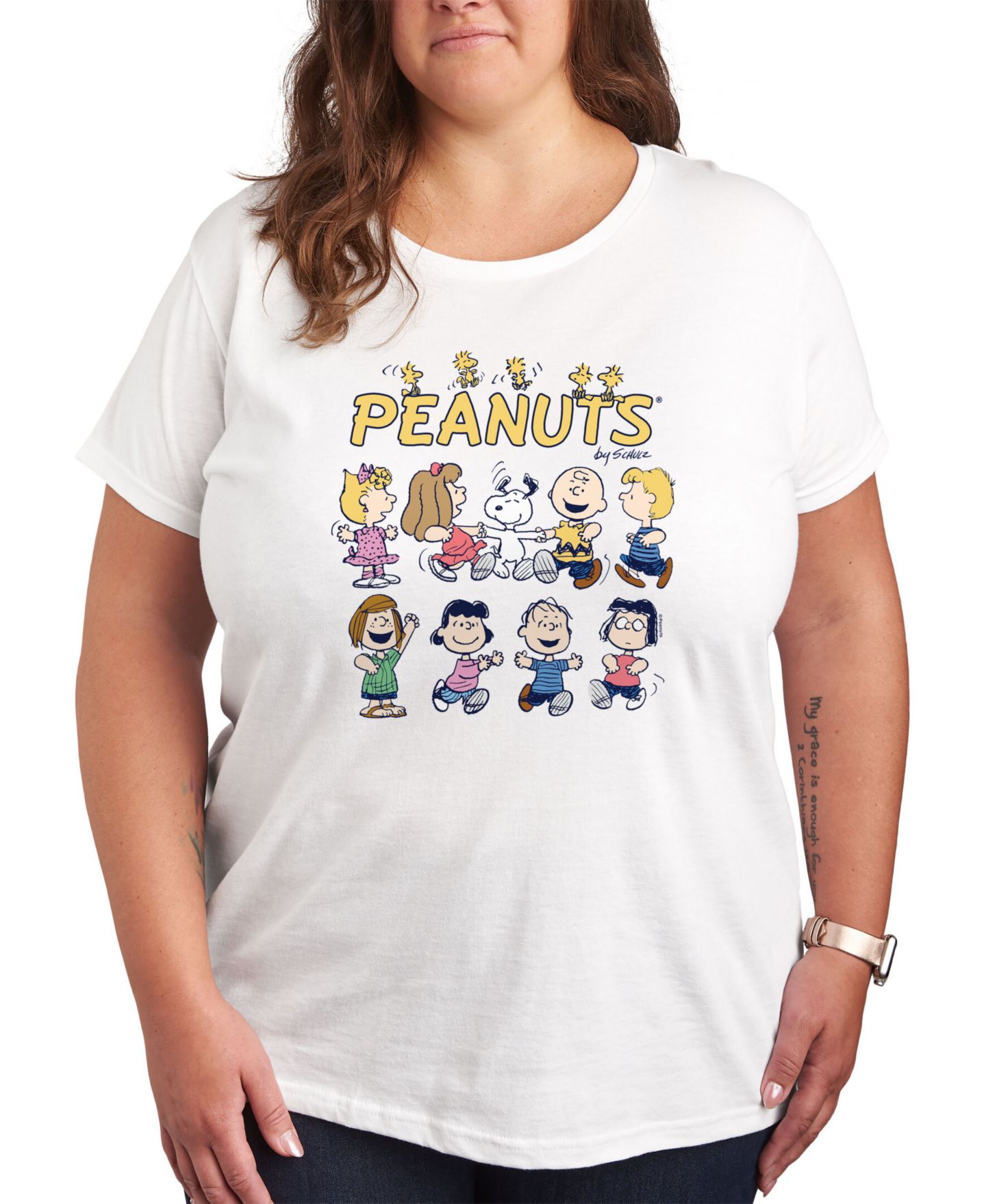 Женская футболка Hybrid Apparel Trendy Plus Size Peanuts Graphic, цвет: Белый — фото 1