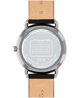 Unisex Elliot Black Leather Strap Watch, 40mm