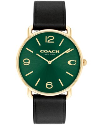 Coach watch black leather band best sale