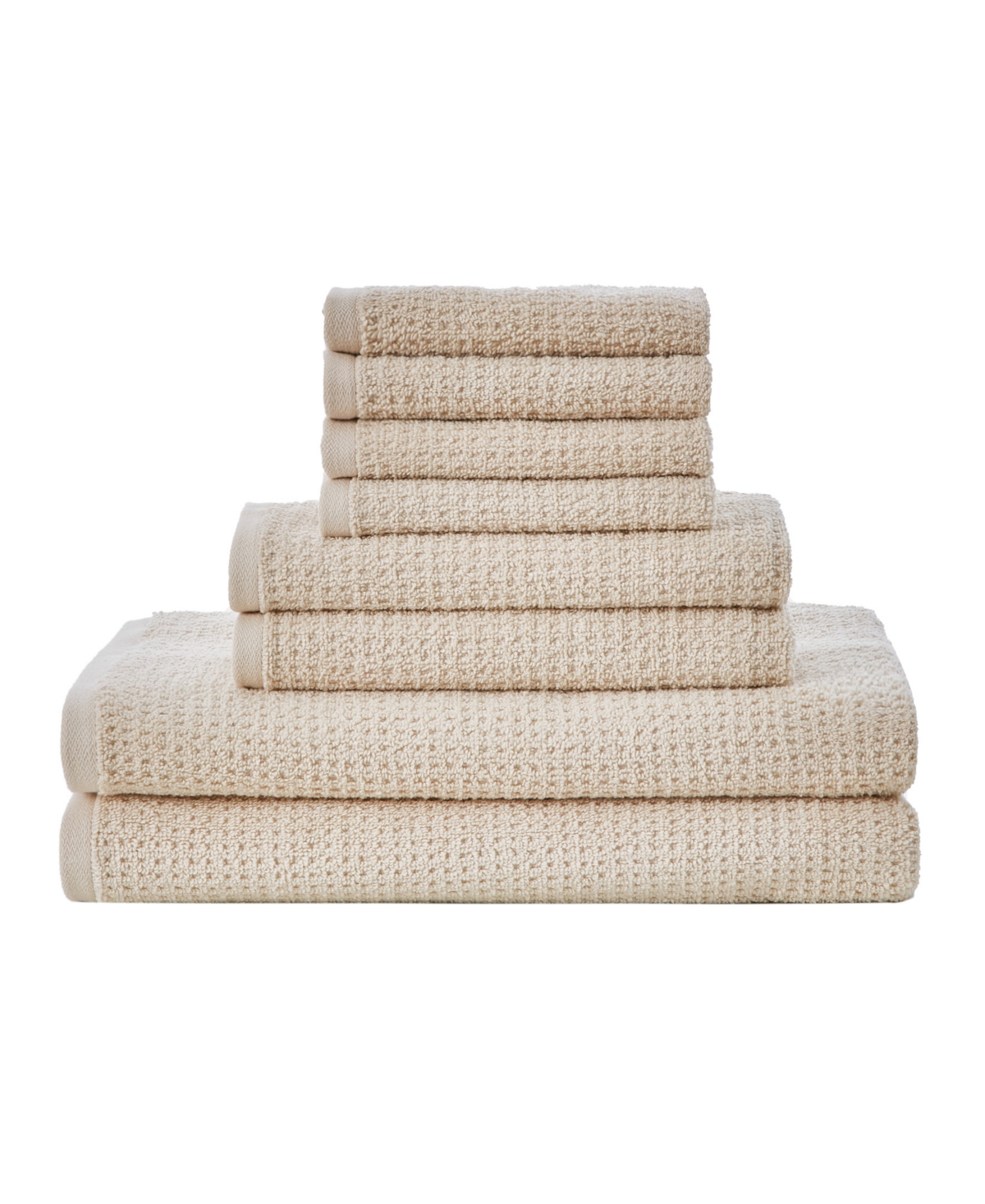 Nautica Oasis Solid Cotton Terry Quick Dry 8 Piece Towel Set Bedding In Yacht Beige