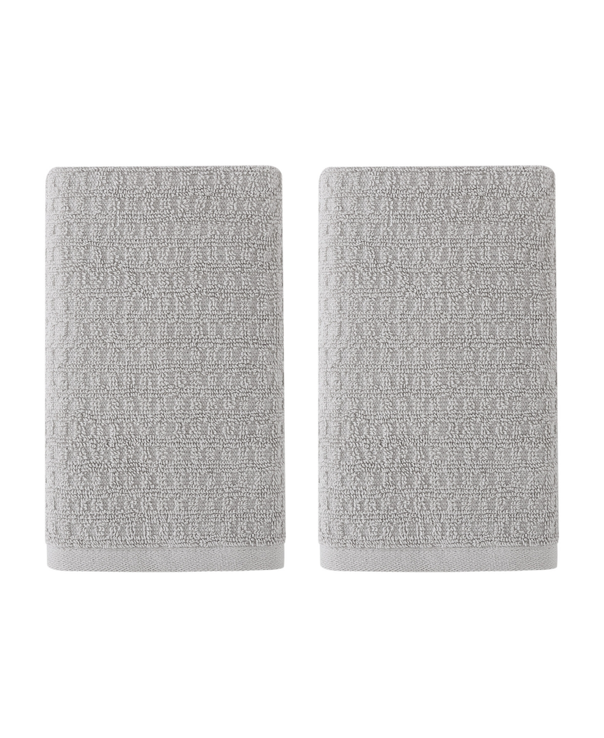 Tommy Bahama Home Northern Pacific Cotton Terry 2 Piece Hand Towel Set Bedding In Pelican Gray
