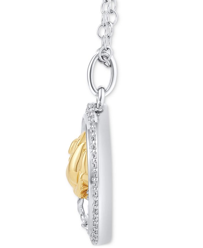 Enchanted Disney Fine Jewelry Diamond Belle Rose Circle Pendant