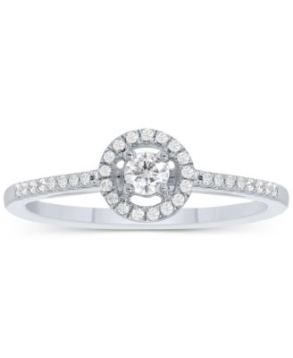Diamond Halo Engagement Ring  (1/4 ct. t.w.) in 14k White, Yellow or Rose Gold