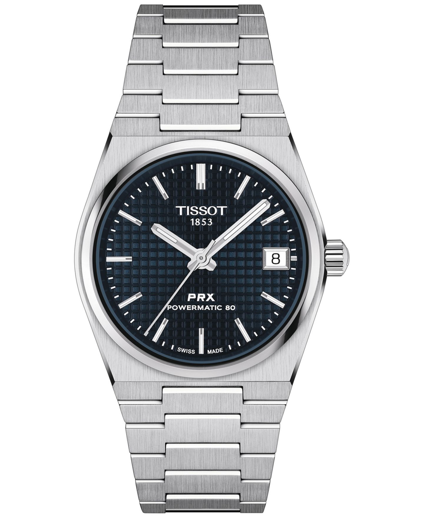Часы Tissot Unisex Swiss Automatic PRX Powermatic 80 Stainless Steel Bracelet Watch 35mm — фото 1