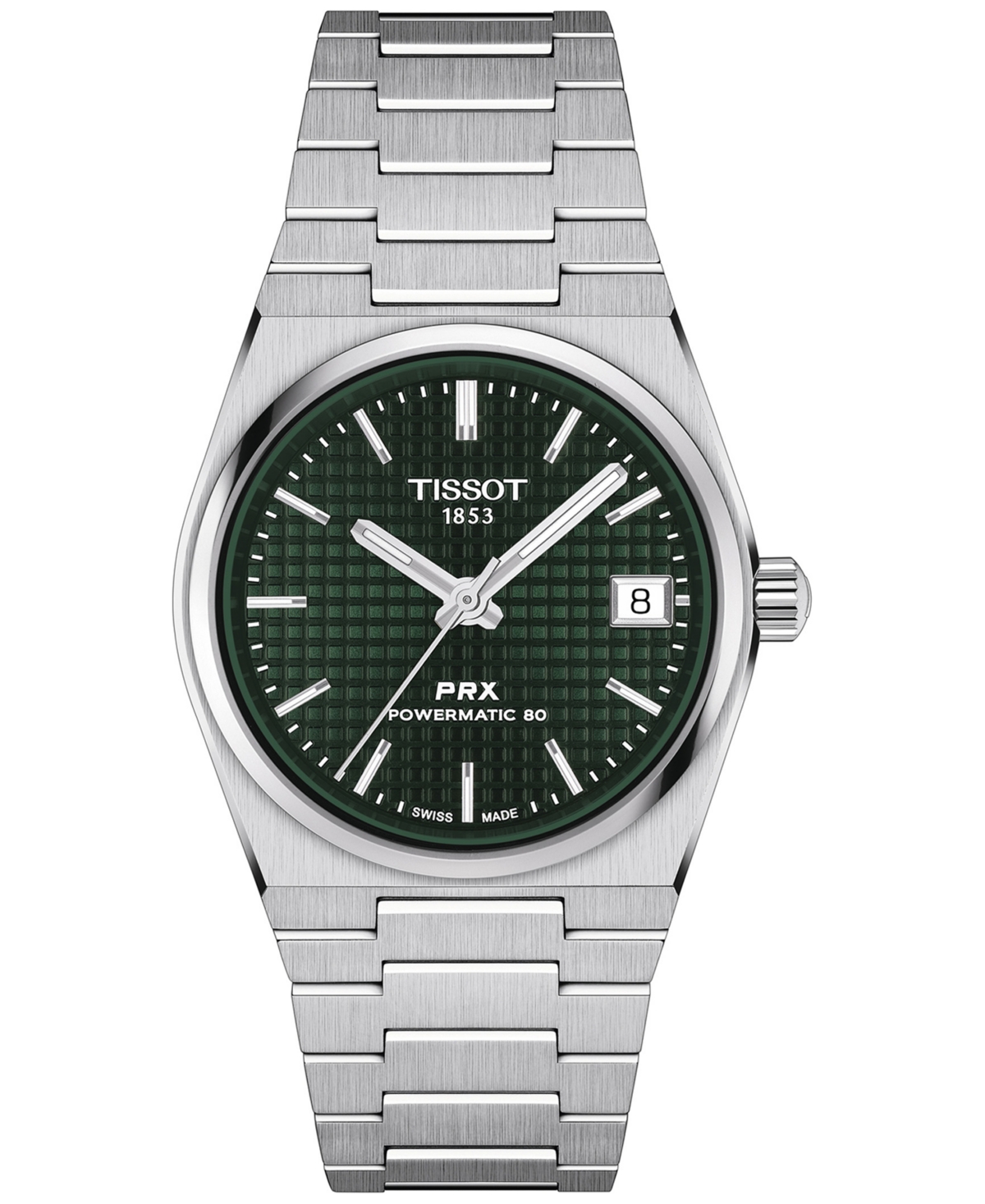 Unisex Swiss Automatic Prx Powermatic 80 Stainless Steel Bracelet Watch 35mm - Grey