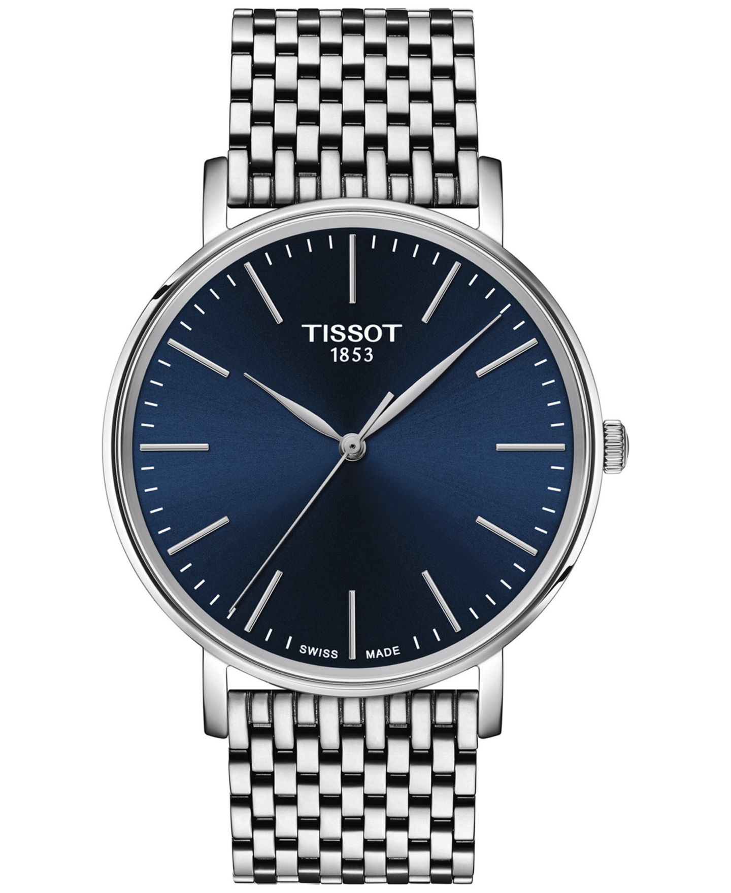 Мужские часы Tissot Swiss Everytime Stainless Steel Bracelet Watch 40mm — фото 1