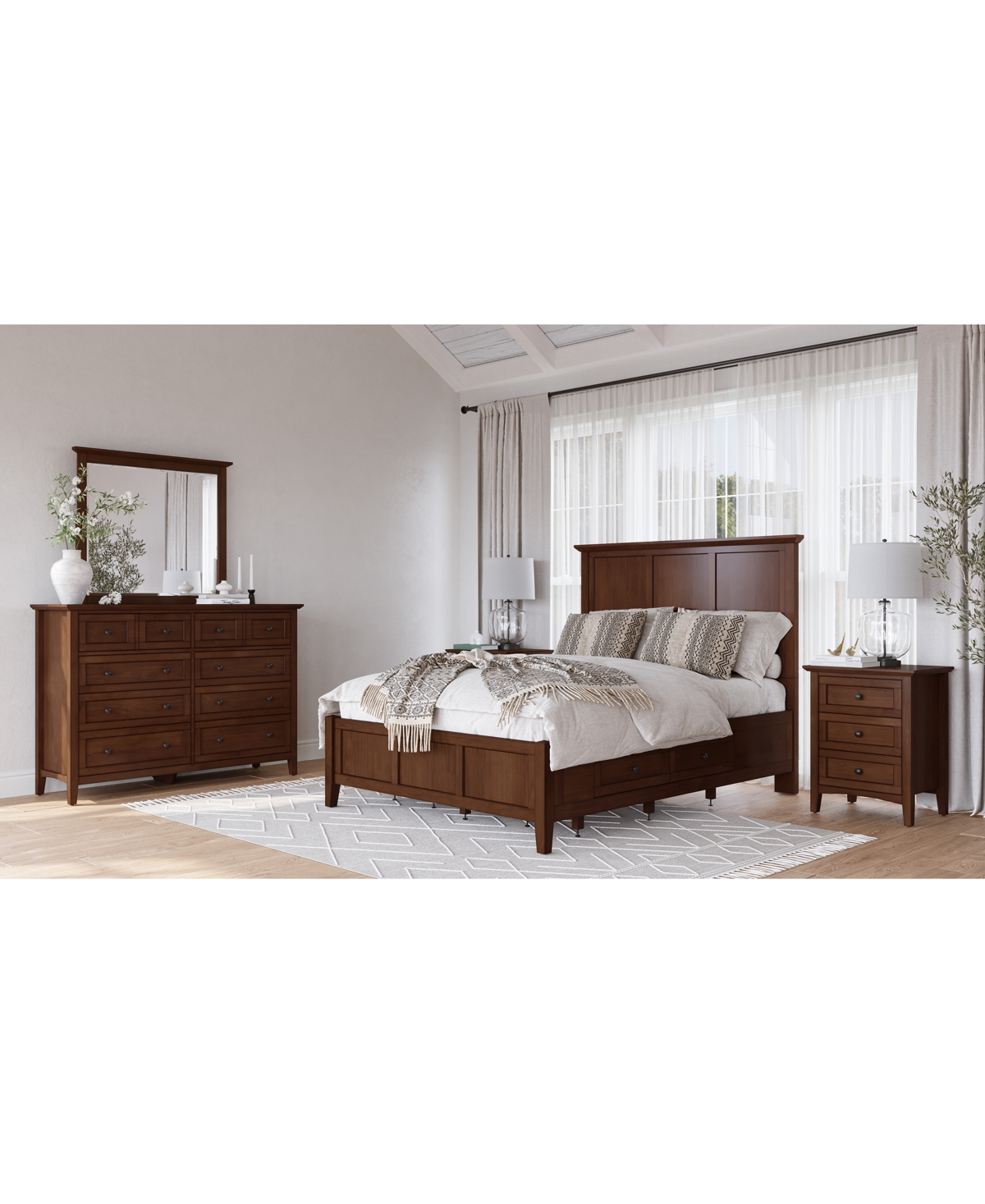 Shop Macy's Hedworth California King Storage 3pc Set (california King Storage Bed + Dresser + Nightstand) In Brown