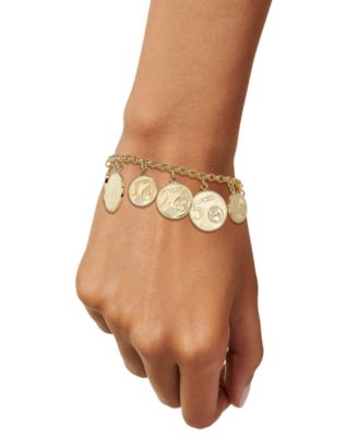 Euro Coin Charm Bracelet in 14k Gold Vermeil