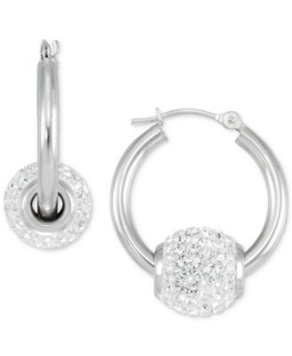 Macy's - Crystal Fireball Hoop Earrings in 10k Gold