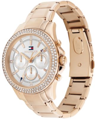 Women's Multifunction Carnation Gold-Tone Stainless Steel Watch 38mm