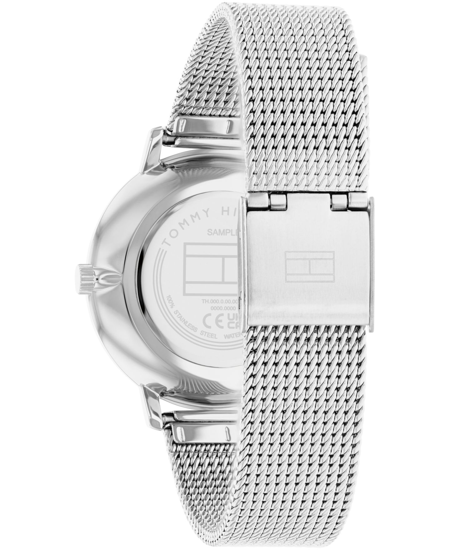 Женские часы Tommy Hilfiger Two Hand Silver-Tone Stainless Steel Watch 34mm — фото 3