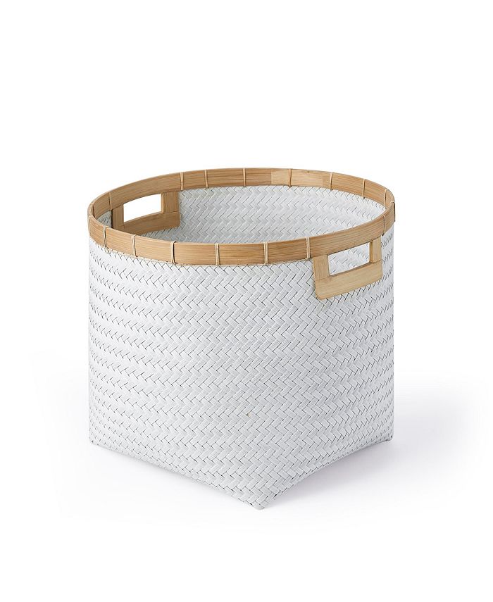 Baum 3 Piece Round Top and Square Bottom Bamboo Basket Set with Cut-Out ...