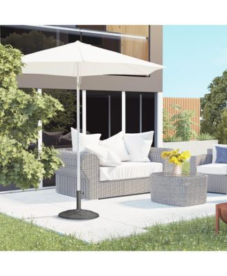 21.5" Round Resin Umbrella Holder Base w/ Decorative Pattern