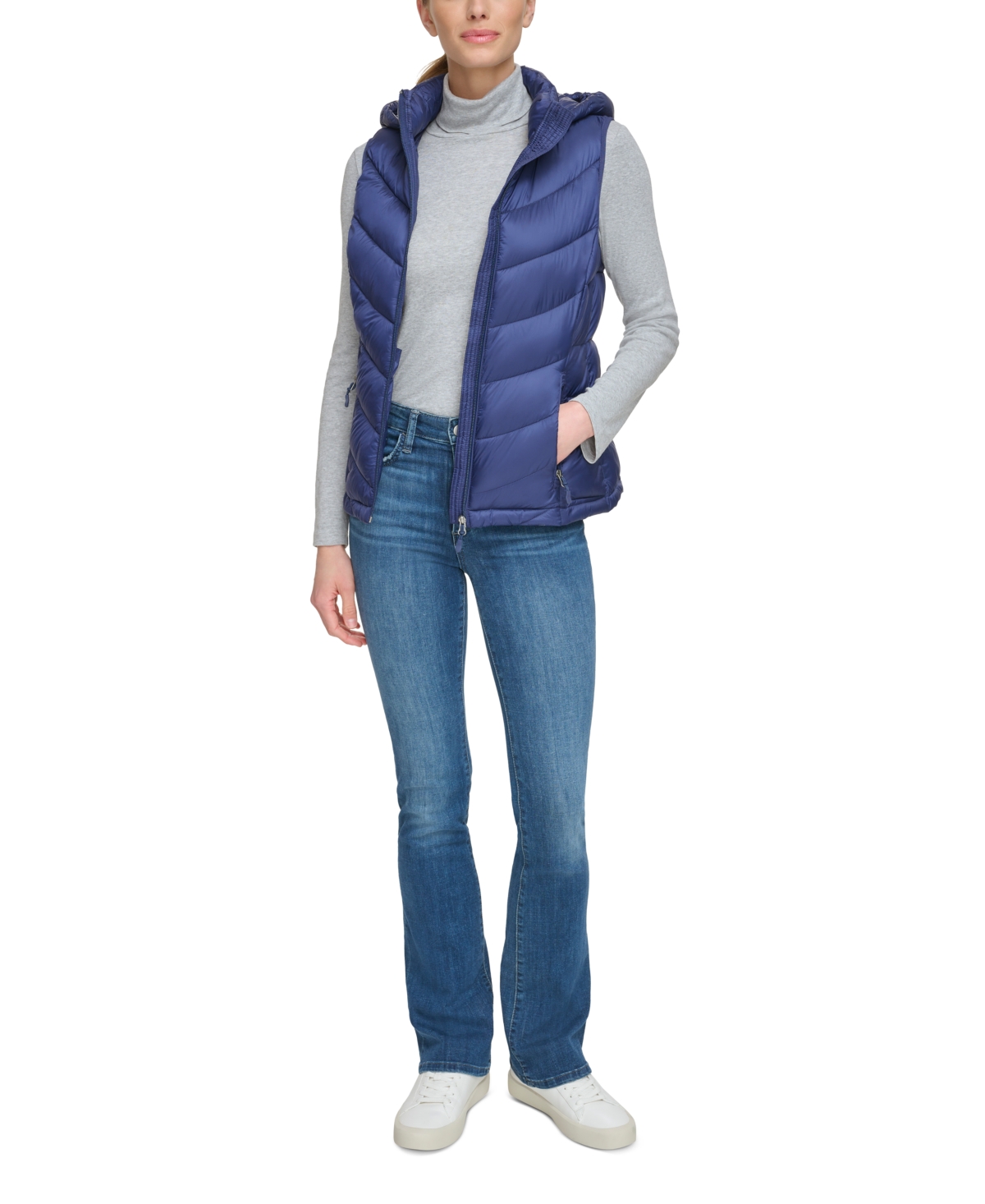 CHARTER CLUB WOMEN'S PACKABLE HOODED PUFFER VEST, CREATED FOR MACY'S 
