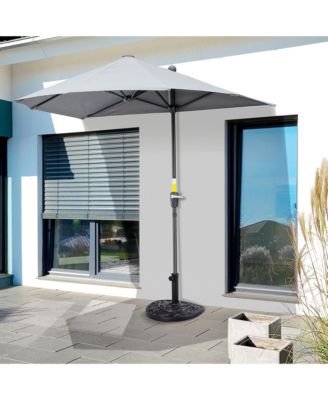 20" Half Round Patio Umbrella Parasol Holder w/ Secure Build,