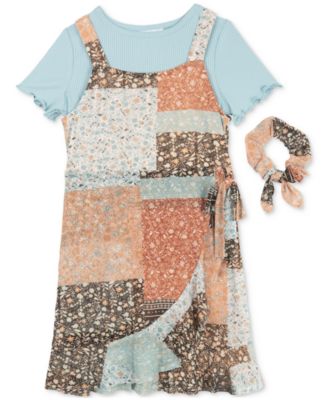 Rare Editions - Toddler Girls & Little Girls Patchwork Wrap Dress Set