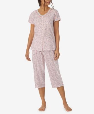 Aria Women's Short Sleeve Capri 2 Piece Pajama Set - Macy's