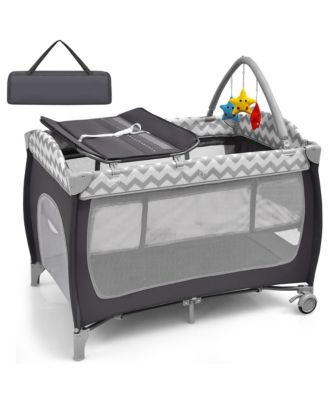 Costway Baby 3 in 1 Playard Portable Nursery Center - Grey 94$
