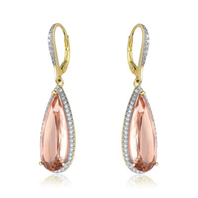 Elegant Cubic Zirconia Pave Halo & Teardrop Earrings