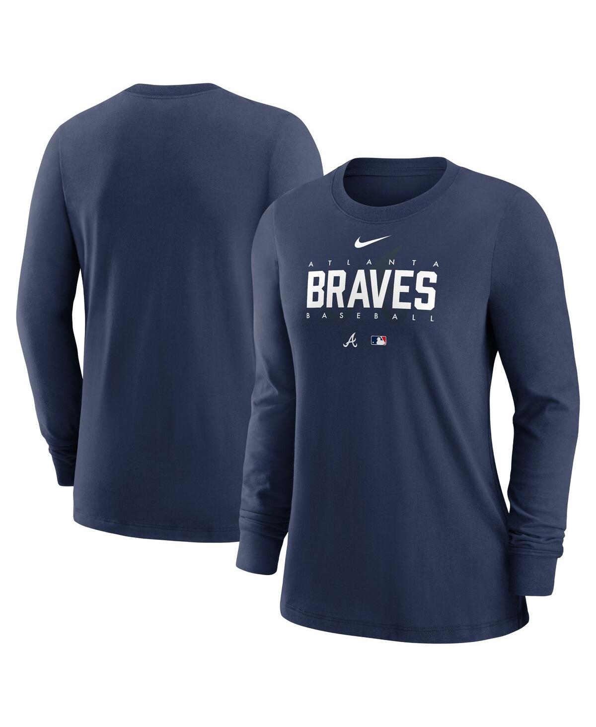 Nike Women's  Navy Atlanta Braves Authentic Collection Legend Performance Long Sleeve T-shirt