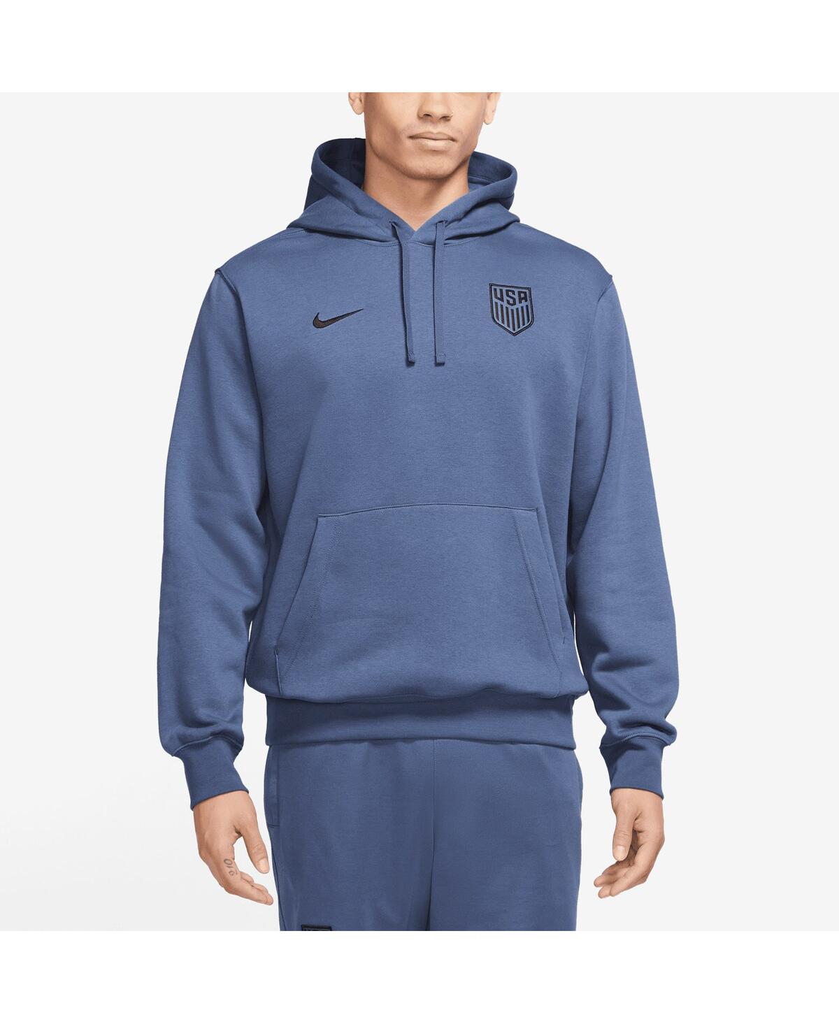 Shop Nike Men's  Navy Usmnt Nsw Club Fleece Pullover Hoodie
