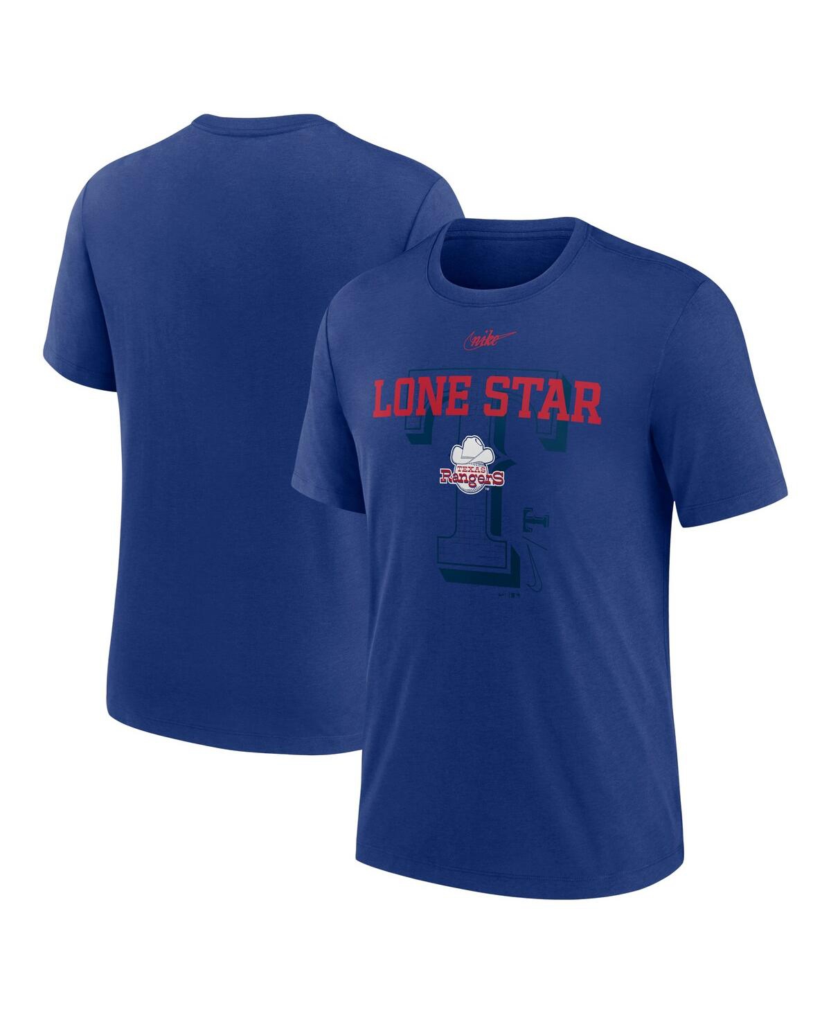 Men's NikeTexas Rangers Rewind Retro Tri-Blend T-shirt - Royal
