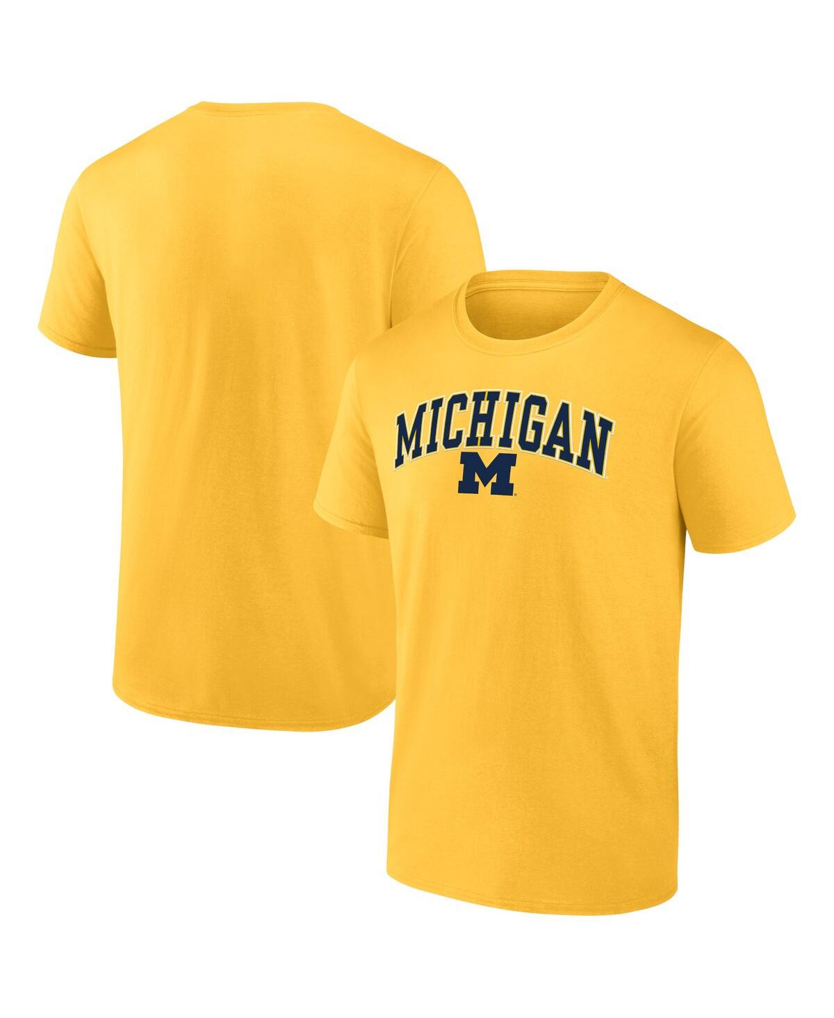 Shop Fanatics Men's  Gold Michigan Wolverines Campus T-shirt