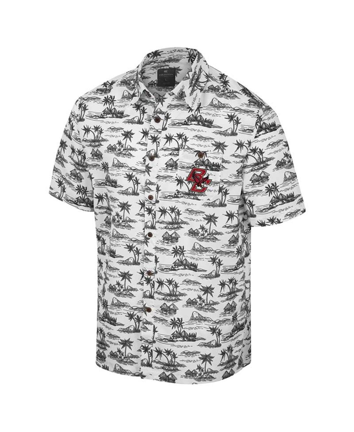 Colosseum White Boston College Eagles Spontaneous Is Romantic Camp Button-up Shirt In White