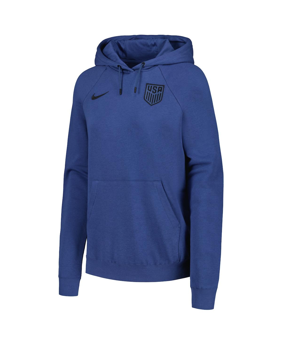 Shop Nike Women's  Blue Usmnt Essential Raglan Pullover Hoodie