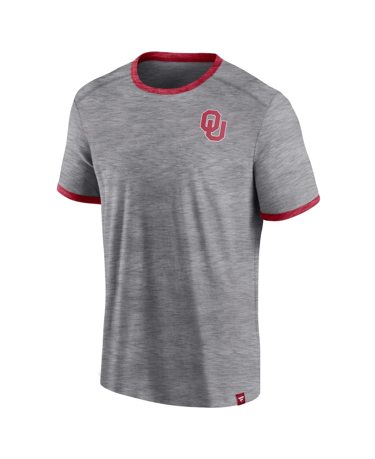 Men's FanaticsOklahoma Sooners Classic Stack Ringer T-shirt - Heather Gray