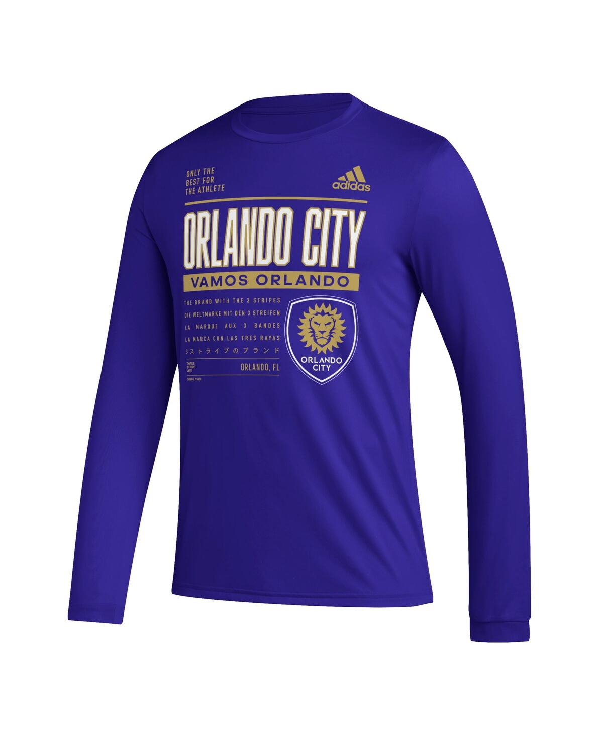 Shop Adidas Originals Men's Adidas Purple Orlando City Sc Club Dna Long Sleeve T-shirt