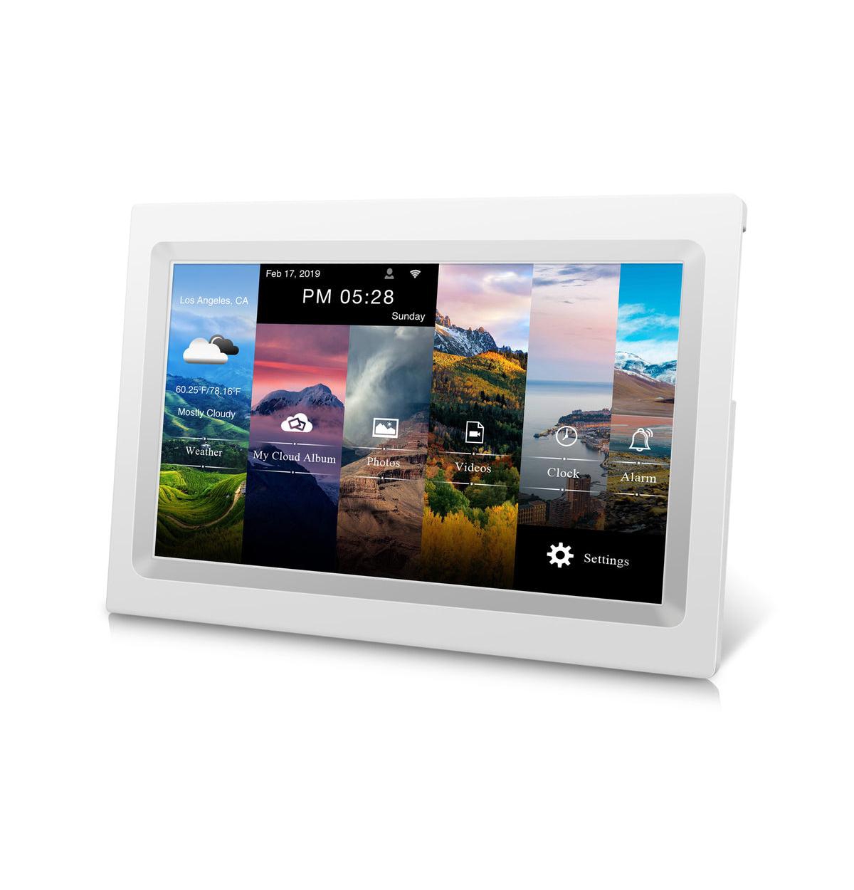 Alpha Digital 10in Cloud Photo Frame,ks1016, 20gb Cloud Storage, Battery/app Support In White