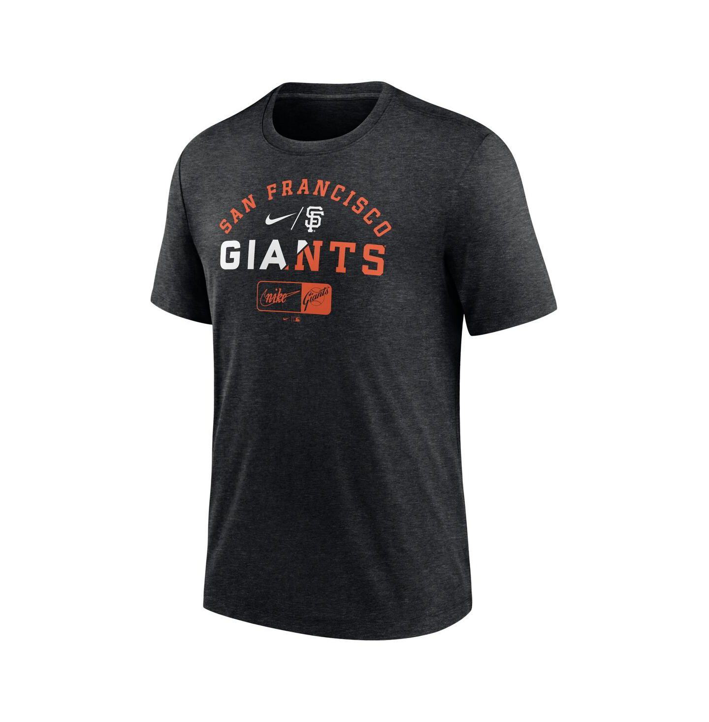 Мужская футболка Nike Heather Black San Francisco Giants Rewind Review Slash Tri-Blend — фото 3