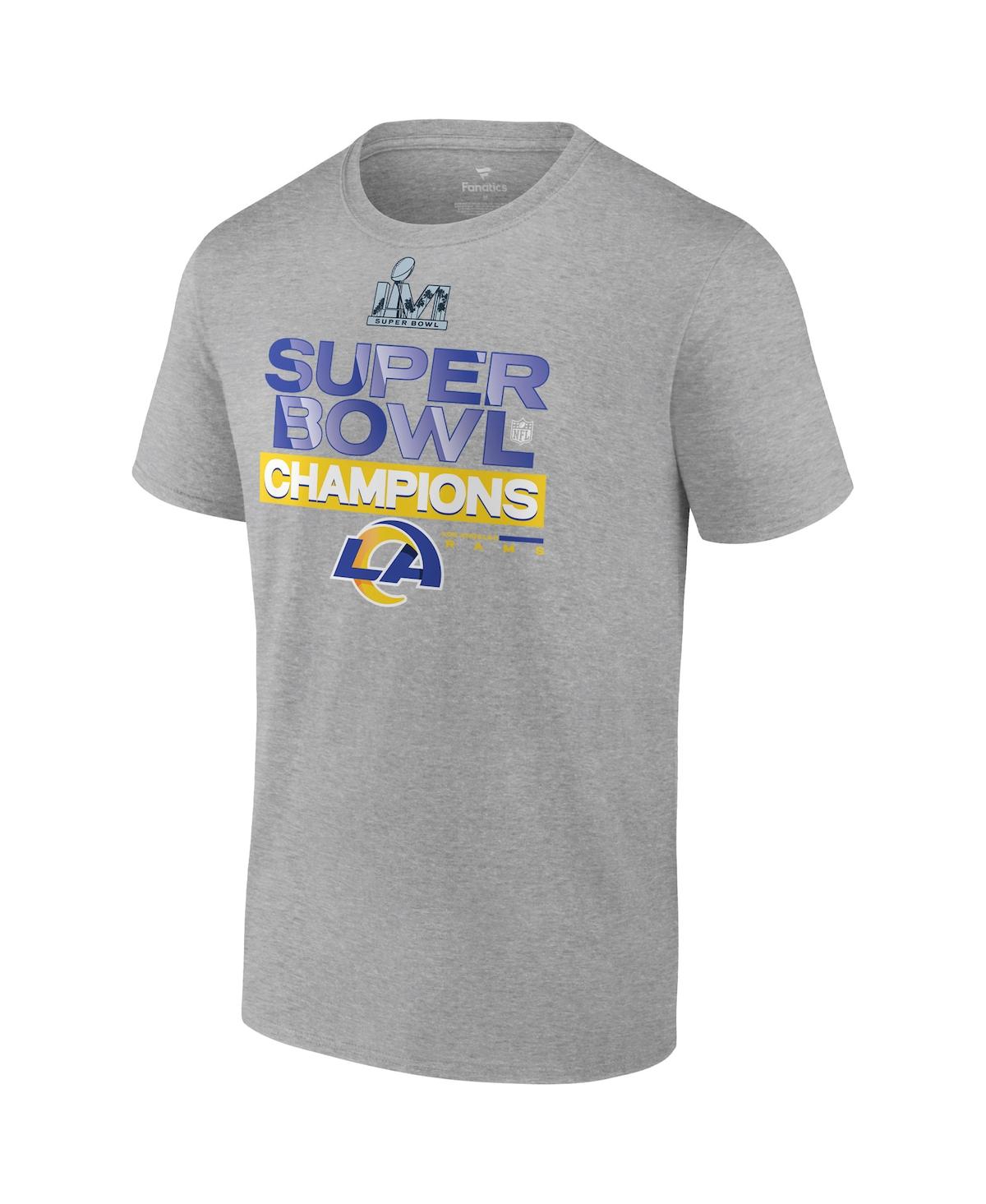 Men's FanaticsLos Angeles Rams Super Bowl Lvi Champions Locker Room Trophy Collection T-shirt - Heathered Gray
