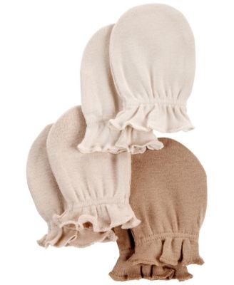 Carter's 3pk Baby Neutral Ivory/ Heather Mittens (0-3M) main image 0
