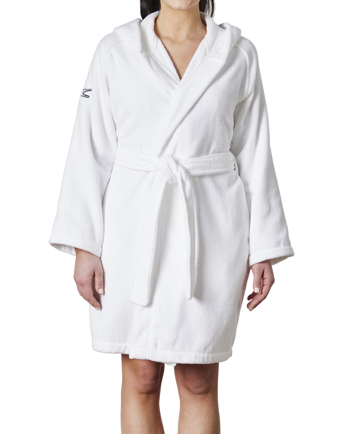 Shop Lacoste Home Fairplay Cotton Bath Robe In Grey