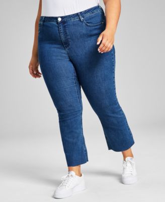 And Now This - Trendy Plus Size Andres Cropped Flare Jeans
