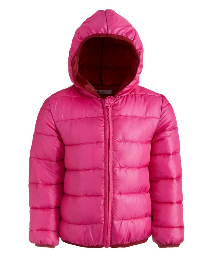 Big Girls Smiley Quilted Solid Packable Hooded Jacket, Created for Macy's