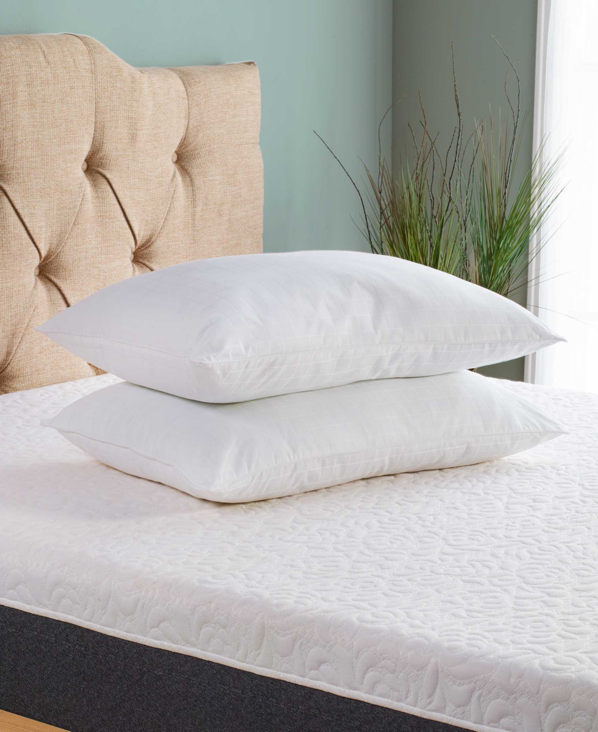 Beyond Down Traditional 2-pack Pillows, Queen In White