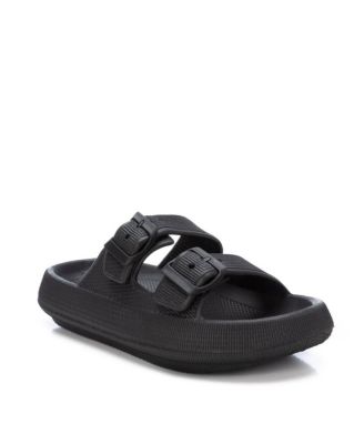 Women's Rubber Flat Sandals By  Black